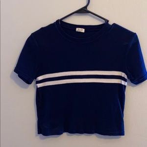 brandy melville navy blue and white striped shirt